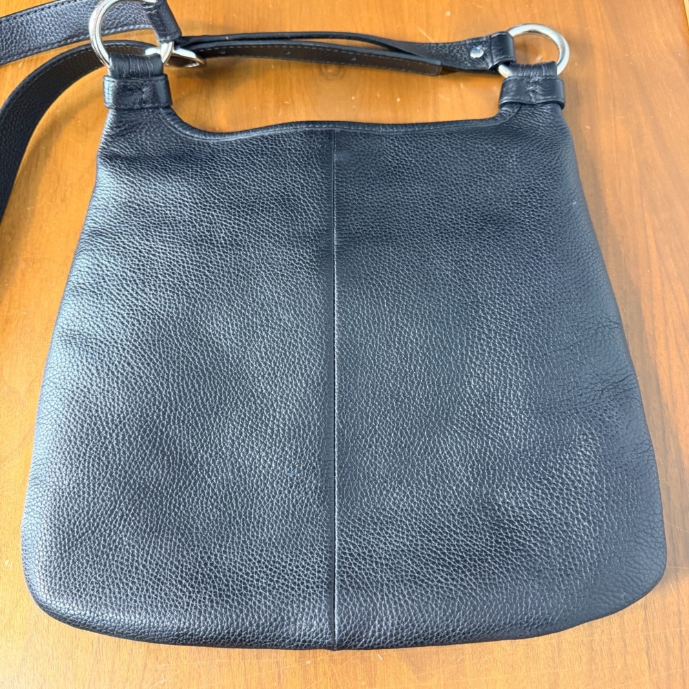 Coach Penelope Crossbody Bag Women Black Pebbled Leather Turnlock Classic - Picture 10 of 13